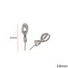 Siver 925 Oval Pinch Pendant Bail with Zircon 21mm