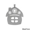 Stainless Steel New Years Lucky Charm House 50x47mm
