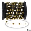 Stainless Steel Chain with Pearl and Faceted Hematite Bead 4mm