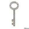 Stainless Steel Pendant Key with Stones 55mm