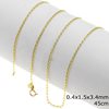 Gold Gourmette Chain 0.4x1.5x3.4mm, K14