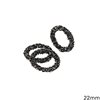 Plastic Outline Style Hoop with Shamballa and Rhinestones 22mm, Black Grey