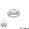 Oval Sew-on Stone 24x17mm, 2mm thickess Crystal