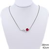 Silver 925 Necklace Daisy with Zircon 28mm,42cm