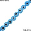 Glass Βead Flat Εvil Εye 6x2.5mm