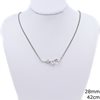Silver 925 Necklace Daisy with Zircon 28mm,42cm