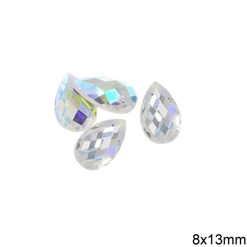 Glass Pearshape Stone 8x13mm