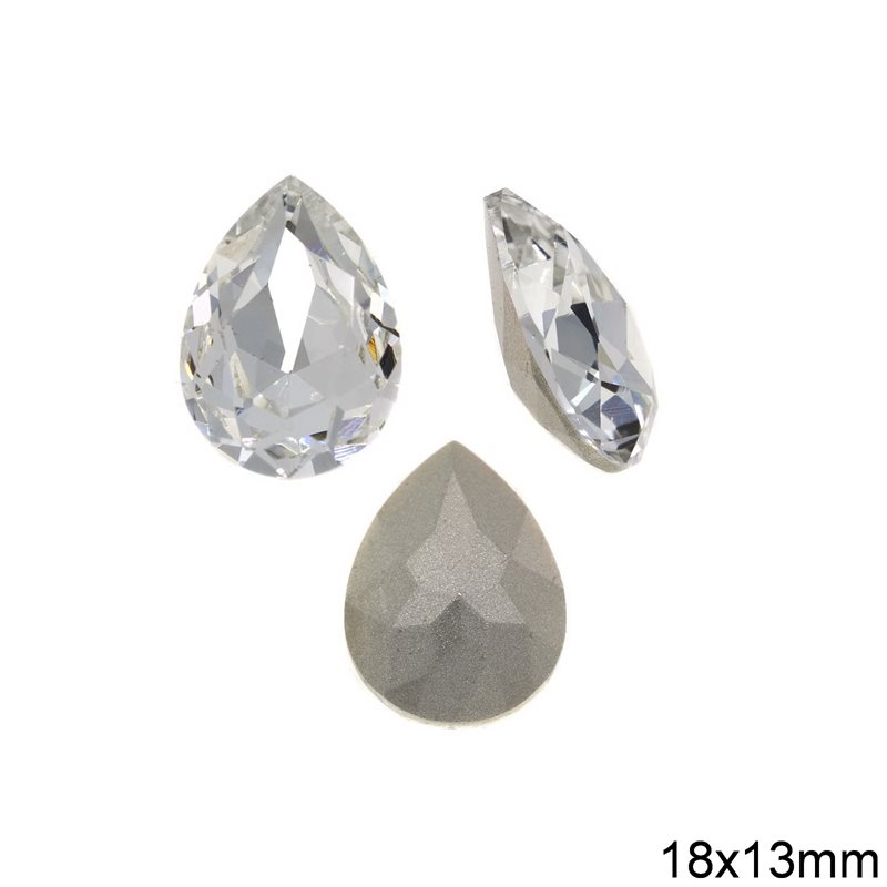 Pearshape Rhinestone 18x13mm Crystal
