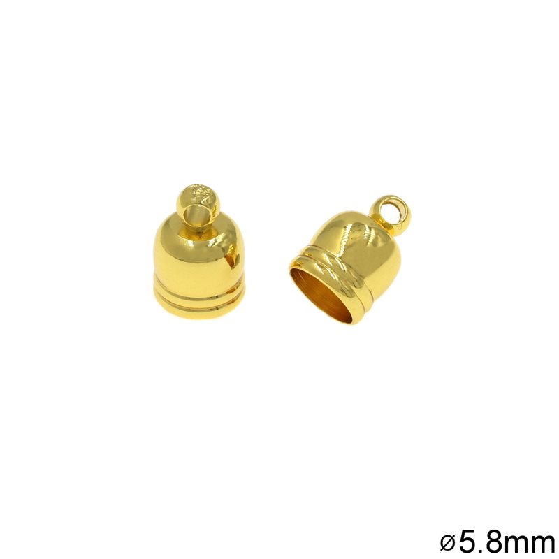 Casting Cap with 5.8mm Hole, Gold plated NF