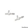 Silver 925 Spacer "Love" with Zircon 7x15mm