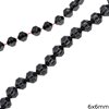 Hematite Cone Faceted Beads 6x6mm