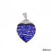 Silver 925 Pendant Heart with Murano Glass 20mm