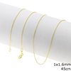 Silver 925 Oval Flat Link Chain 1x1.6mm