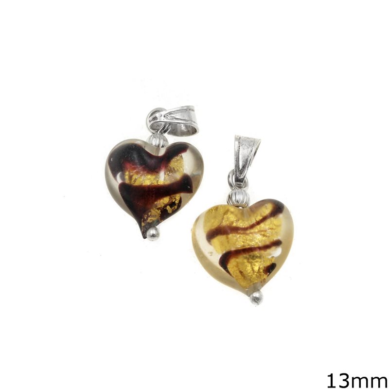 Silver 925 Pendant with Murano Heart 13mm