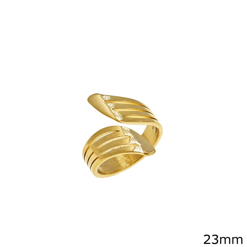 Stainless Steel Twisted Ring 23mm