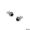 Silver 925 Earrings with Semi Precious Stones  5mm