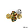 Brass Bead with Rhinestones 10mm 