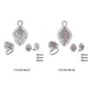 Silver 925 Set of Pendant ,Earrings & Ring with Zircon and Pearshape Crystals