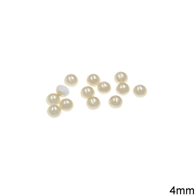 Πέρλα Γυάλινη Πλακέ 4mm Cream color,Preciosa