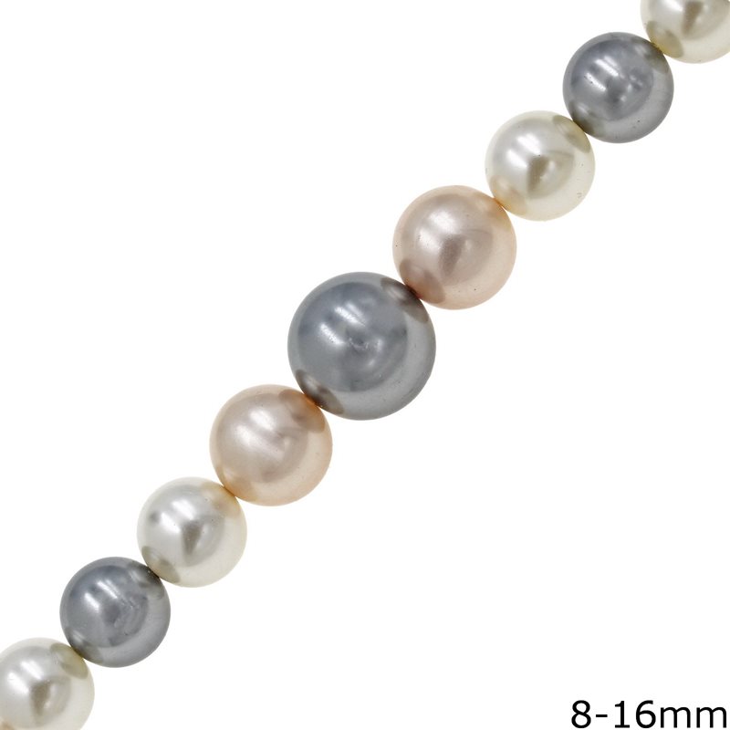 Mop-Shell Beads Freshwater Plated 8-16mm