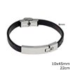 Stainless Steel Bracelet with Tag 10x45mm and Leather 8mm, 22cm