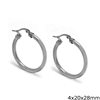 Stainless Steel Earring Hoops 4x20-65mm