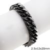 Stainless Steel Bracelet with Gourmette Chain 2x10x17mm