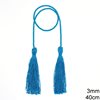 Twist Cord 3mm, 40cm length with Rayon Tassels 10cm