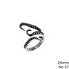 Stainless Steel Ring Octopus Tentacle 25mm
