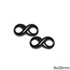 Stainless Steel Pendant and Spacer Infinity Symbol 9x20mm