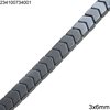Hematite Bead V Shape 3x6mm