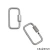 Stainless Steel Finished Rectangular Keychain 14x24mm