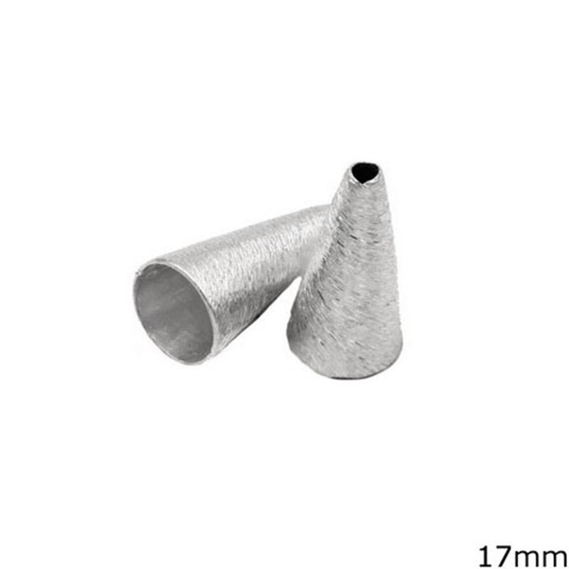 Silver 925 Textured Cap Funnel 17mm