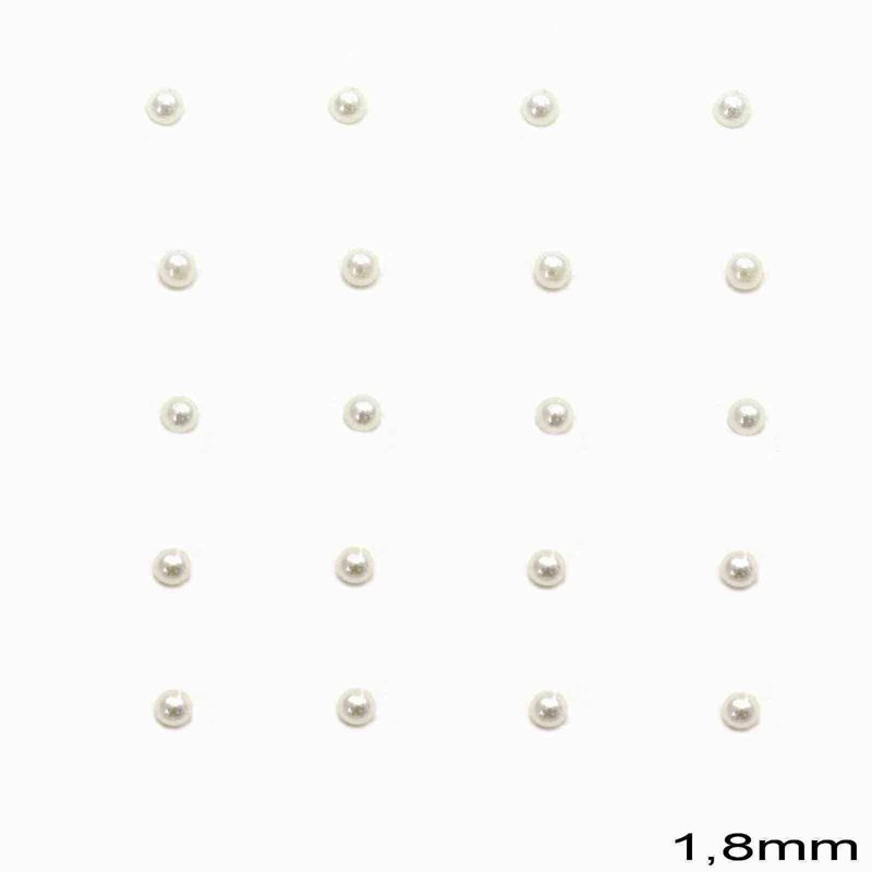 Silver 925 Nose Pin Stud with Pearl 1.8mm 