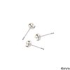 Silver 925 Nose Pin Stud with Zircon 4mm