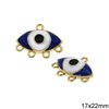 Casting Pendant Evil Eye with Enamel and Rings 17x22mm