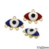 Casting Pendant Evil Eye with Enamel and Rings 17x22mm