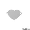 Stainless Steel Spacer Heart 17x25mm