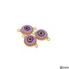 Silver 925 Spacer Evil Eye with Pasta 8mm