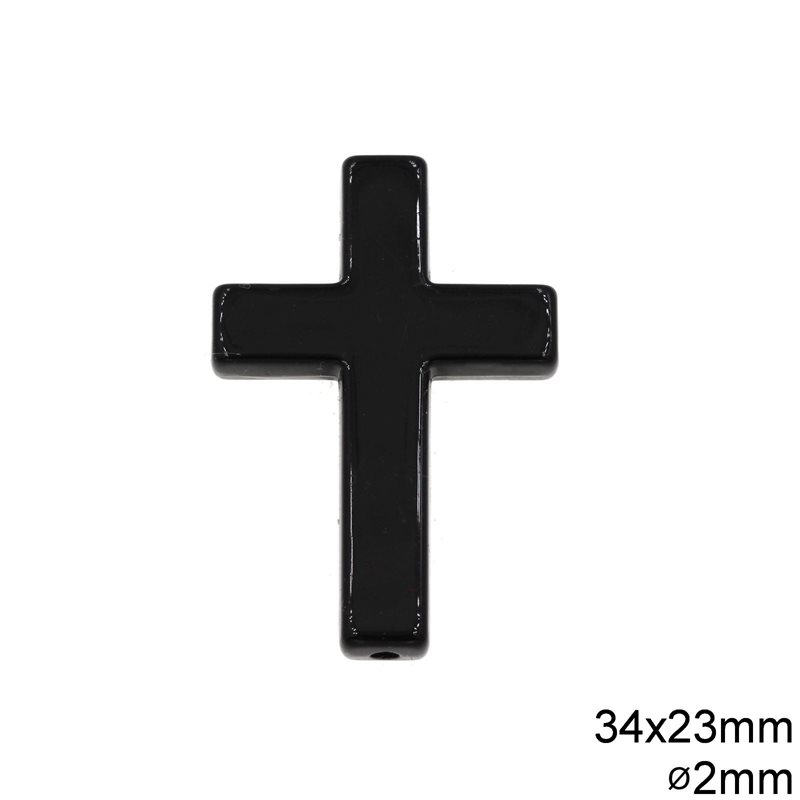 Plastic Bead Cross 34x23mm with 2mm Hole