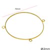 Silver 925 Bracelet Bangle 70mm with Hoops and Hole 2mm