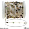 Stainless Steel Chain with Faceted Round Stone Bead 3.5mm