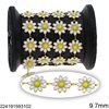 Stainless Steel Chain Daisy with Enamel 9.7mm