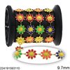 Stainless Steel Chain Daisy with Enamel 9.7mm