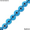 Glass Flat Βead Evil Eye 8x4mm 