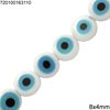 Glass Flat Βead Evil Eye 8x4mm 
