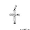Stainless Steel Pendant Cross with Jesus Christ 4x19x25mm