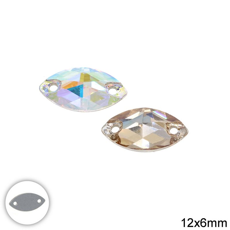 Πέτρα Preciosa MC Νύχι Ραφτή 12x6mm Crystal Coatings