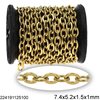 Stainless Steel Oval Link Chain Flat Wire 7.4x5.2x1.5x1mm