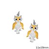 Stainless Steel Pendant Owl with Zircon 11x19mm